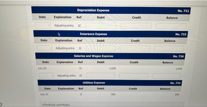 \\ \hline \end{tabular} Utilities Expense \begin{tabular}{|l|l|} \hline & 300 \\ \hline \end{tabular}