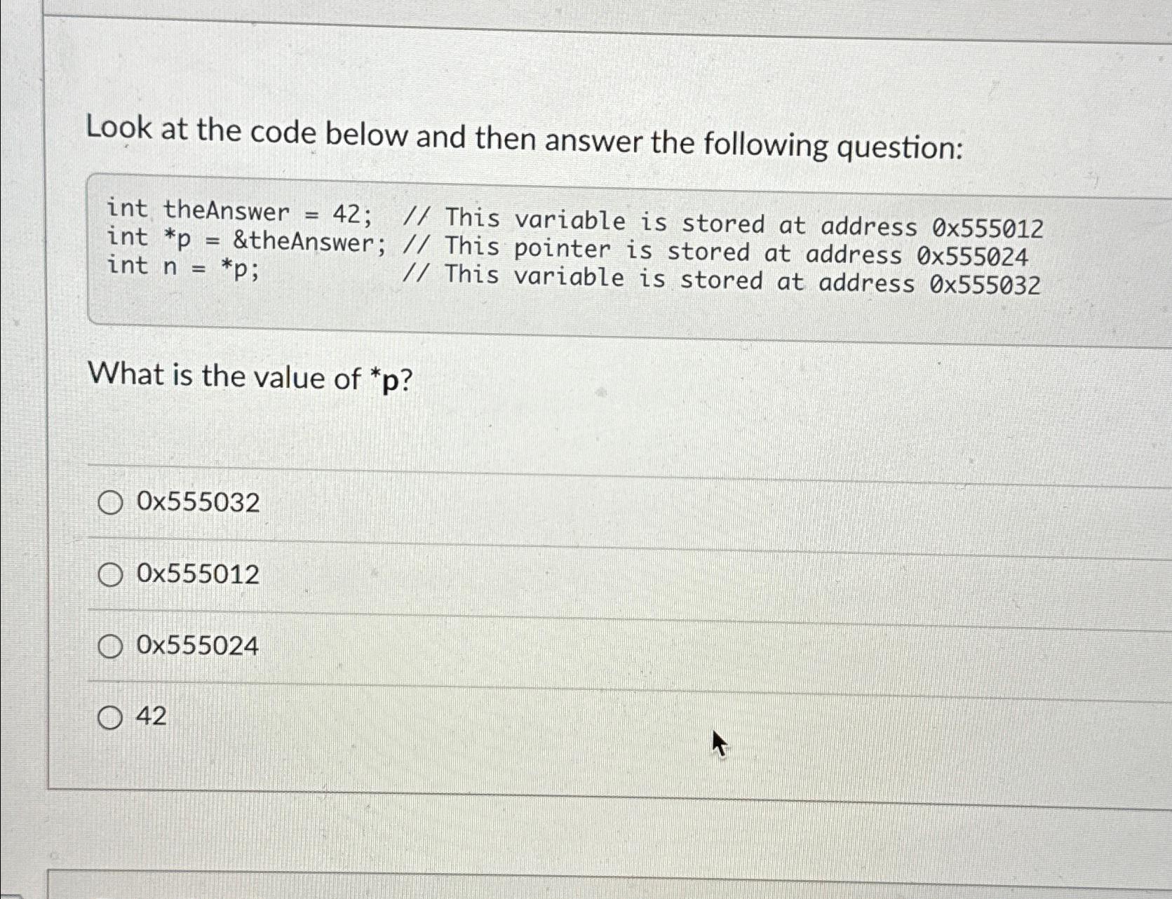  Look at the code below and then answer the following question: