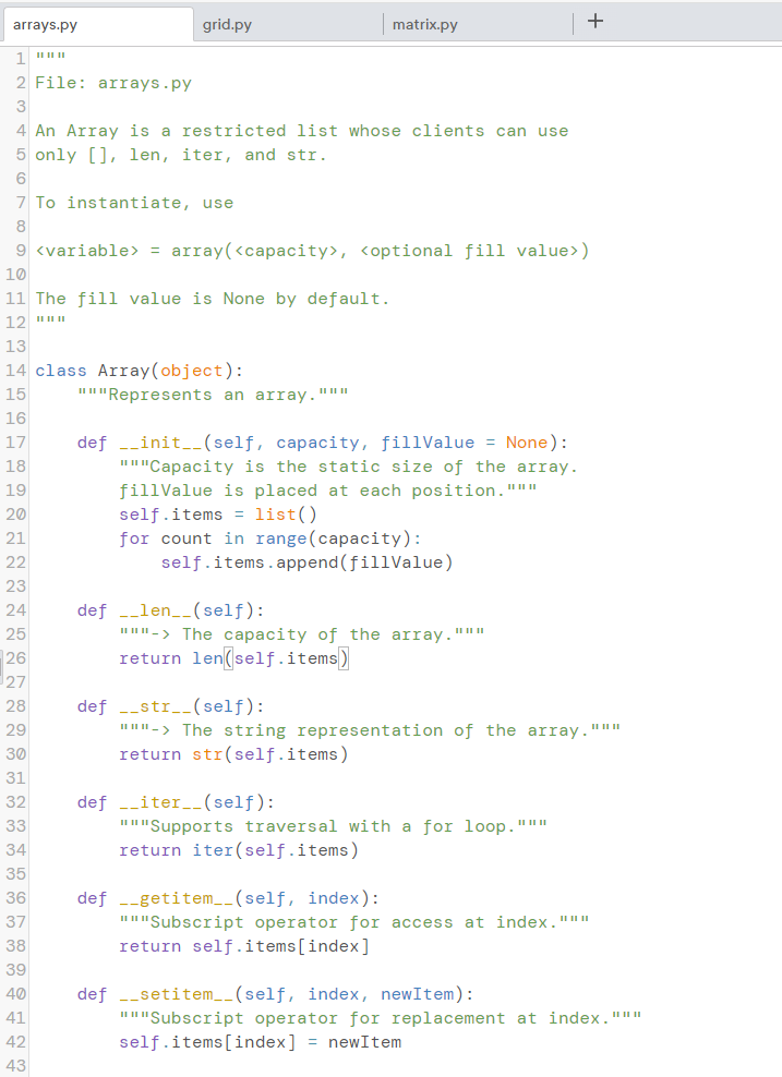 Code in Python!!!! A Matrix class can be used to perform some