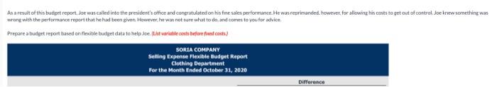 Joe. (List Variable costs Before Fixed costs.) As sales manager, Joe Batista