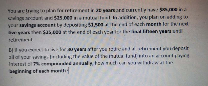  Do Part C) Don't use excel You are trying to plan