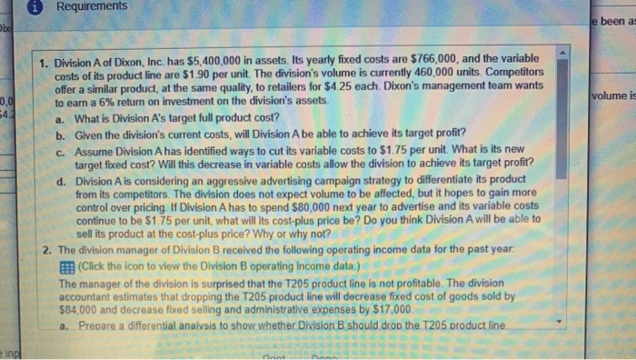  i need all the requirements Requirements e been a Dix volume