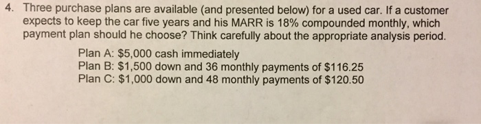  4. Three purchase plans are available (and presented below) for a