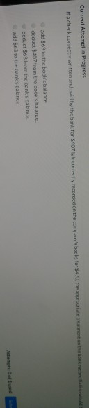 Current Attempt in Progress If a check correctly written and paid