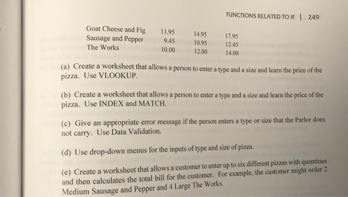 pizzas with quantities and then calculates the total bill for the customer.