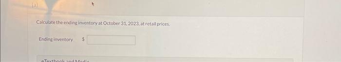 imventory for its monthly financial statements. The following data. pertain is asindedepartment