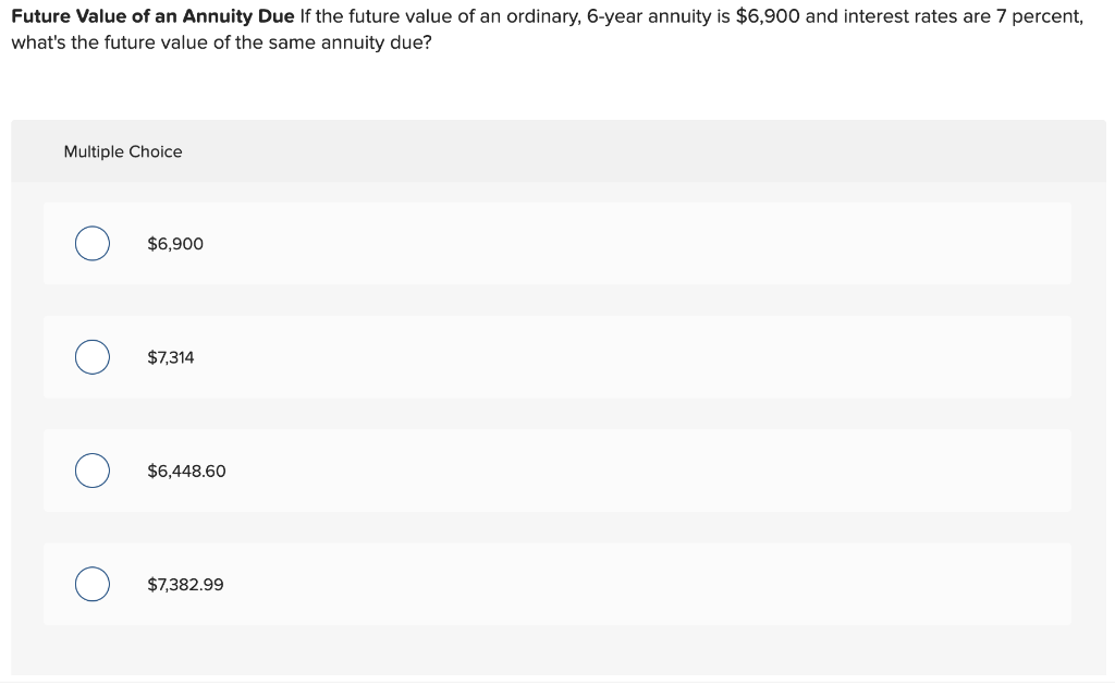 Future Value of an Annuity Due If the future value of