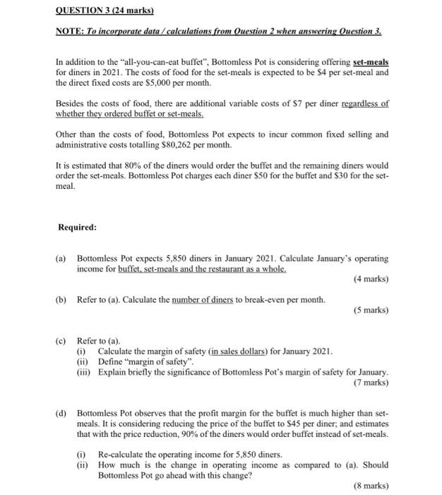 "all-you-can-eat buffet". The following data shows the costs of food for the