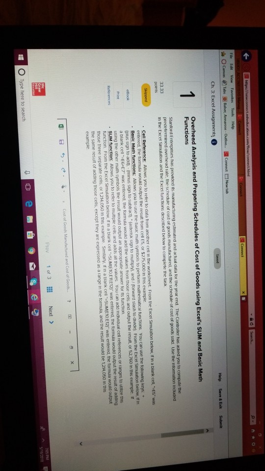  File Edt View Tools Help New talb Ch. 3: Excel Help