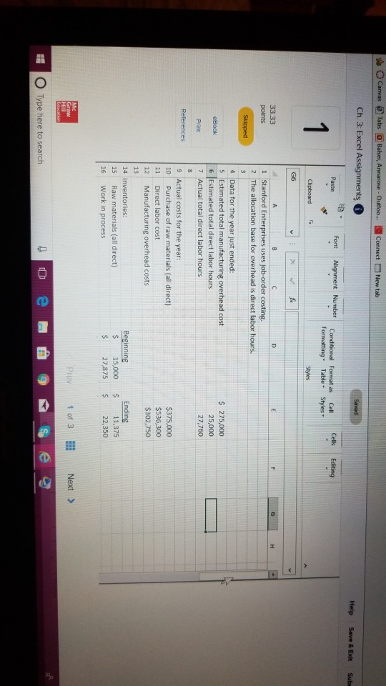 Save & Exit Submi 1 Overhead Analysis and Preparing Schedules of Cost