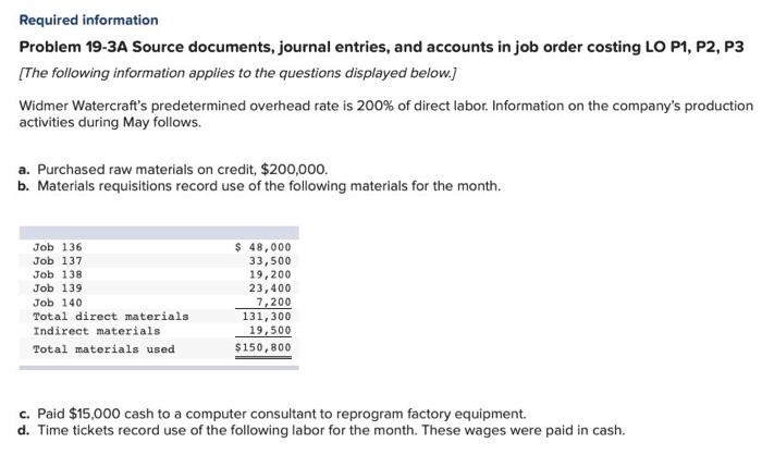  Problem 19-3A Part 2 2. Prepare journal entries to record the