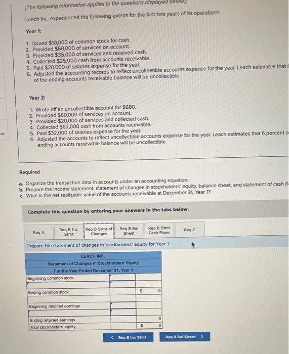 of common stock for cash. 2. Provided $60,000 of services on account.