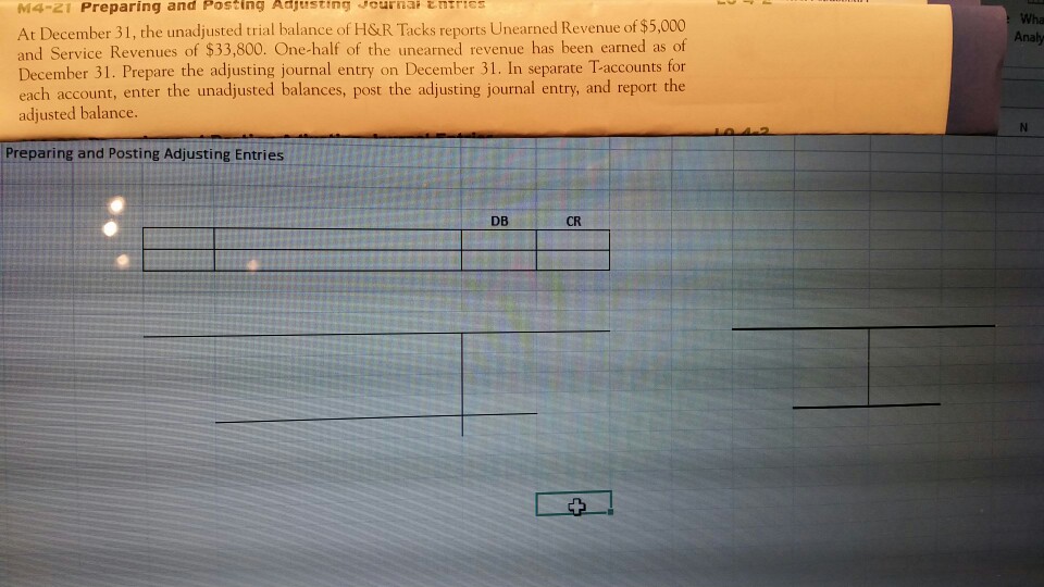  Preparing and Posing Adjusting Journal Entries At December 31, the unadjusted