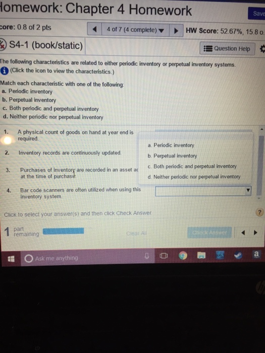 1. Bar code scanners are often utilized when using this inventory system
