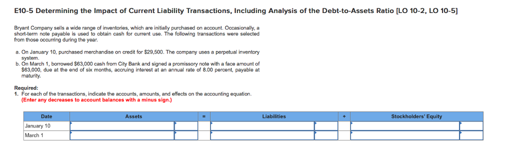 HELP ME PLEASE! E10-5 & E10-6 E10-5 Determining the Impact of Current