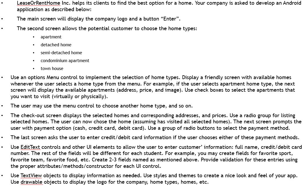 Develop the below application using Android Studio: Should I split the question