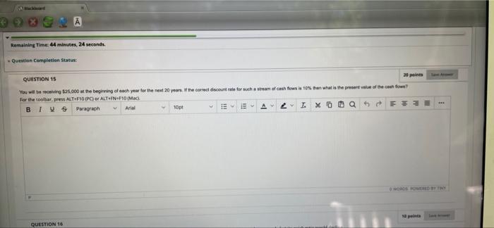 please solve the pictured question. Backward Remaining Time: 44 minutes, 24 seconds.