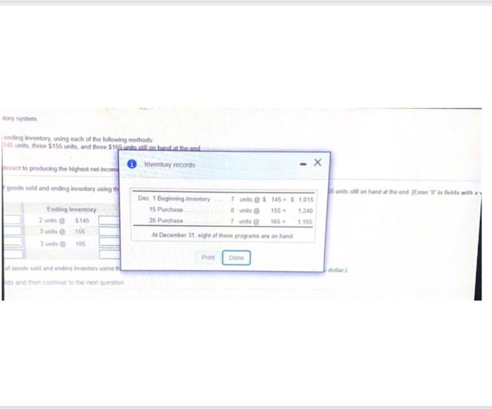 sold wonding inventory using each of the following methods Specific unit cost