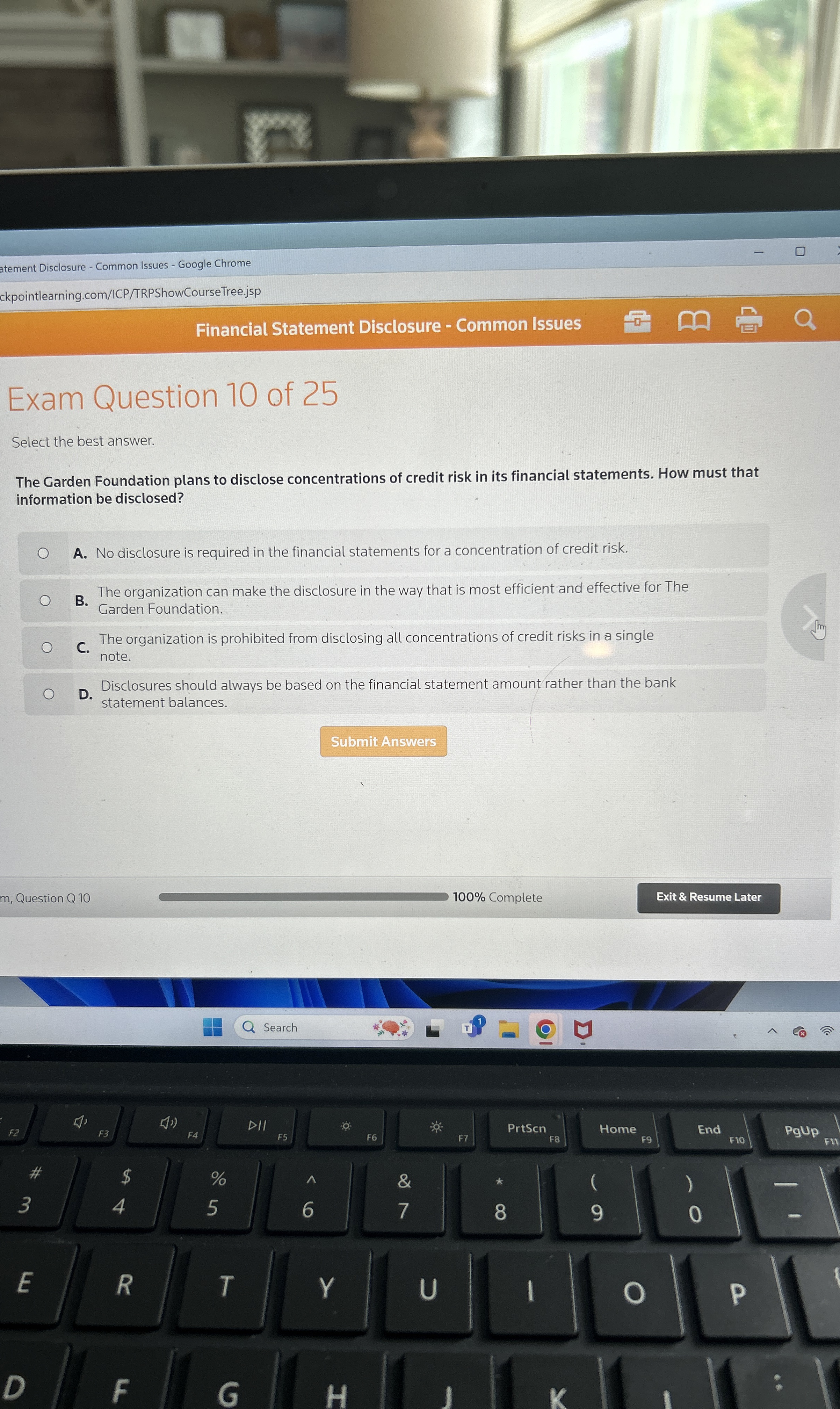  atement Disclosure - Common Issues - Google Chrome ckpointlearning.com/ICP/TRPShowCourseTree.jsp Financial Statement