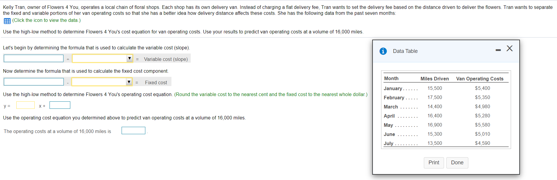 The first 4 boxes have the same drop down options: change in
