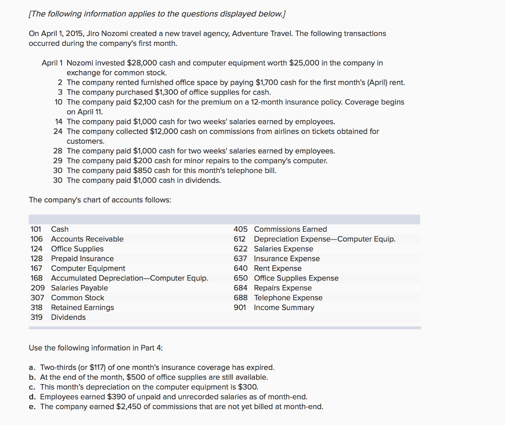  IThe following information applies to the questions displayed below] On April