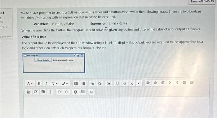  Write a Java program to create a GUI window with a