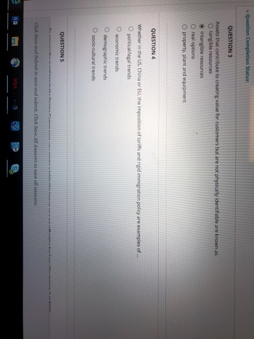  Question Completion Status: QUESTION3 Assets that contribute to creating value for