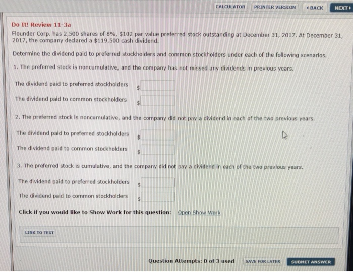  CALCULATOR | | PRINTER VERSION BACK NEXT Do It! Review 11-3a