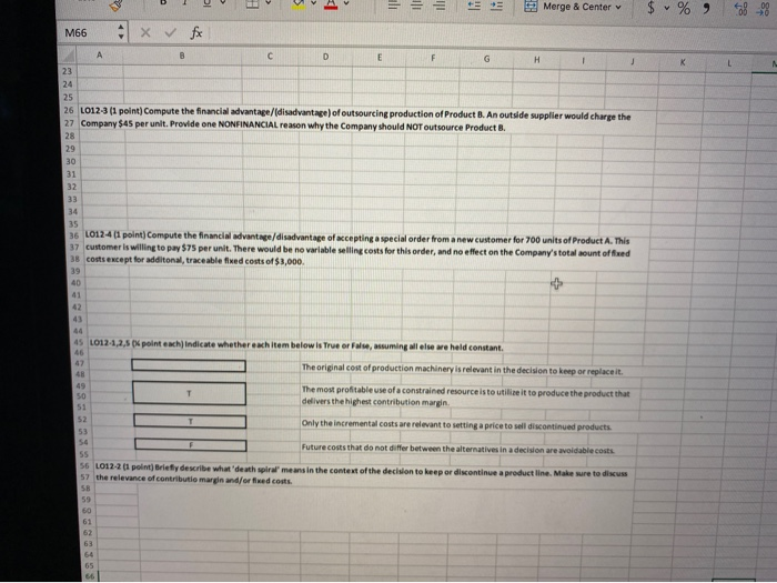 two products (A and B) in a single factory. Per unit costs