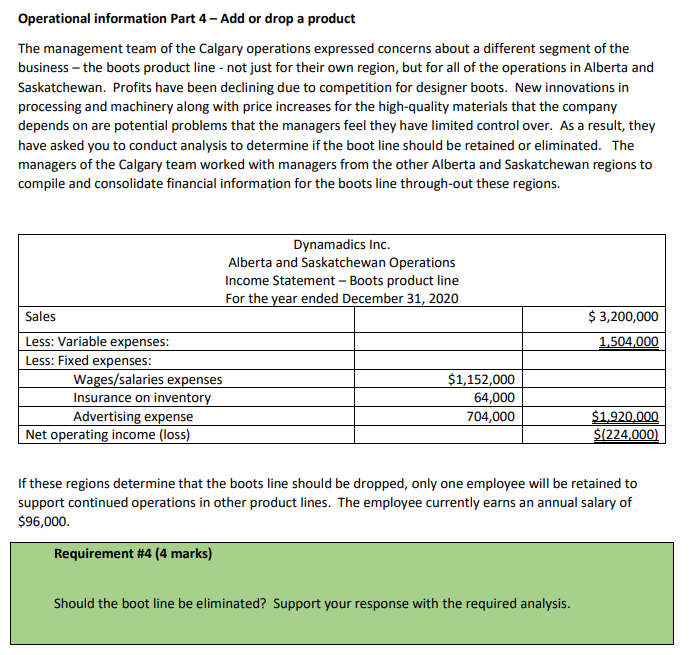 Operational information Part 4 - Add or drop a product The