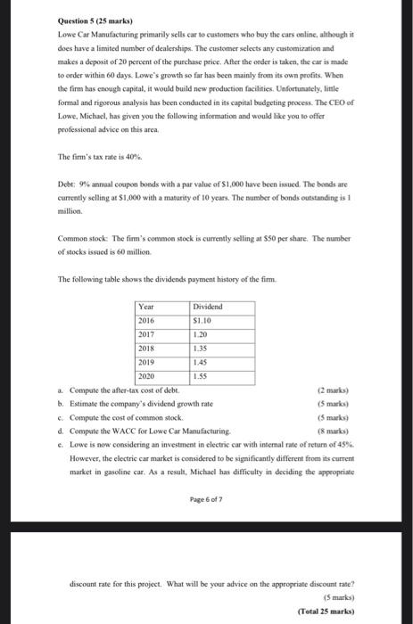  i only need answer for section e, thank you! Question 5