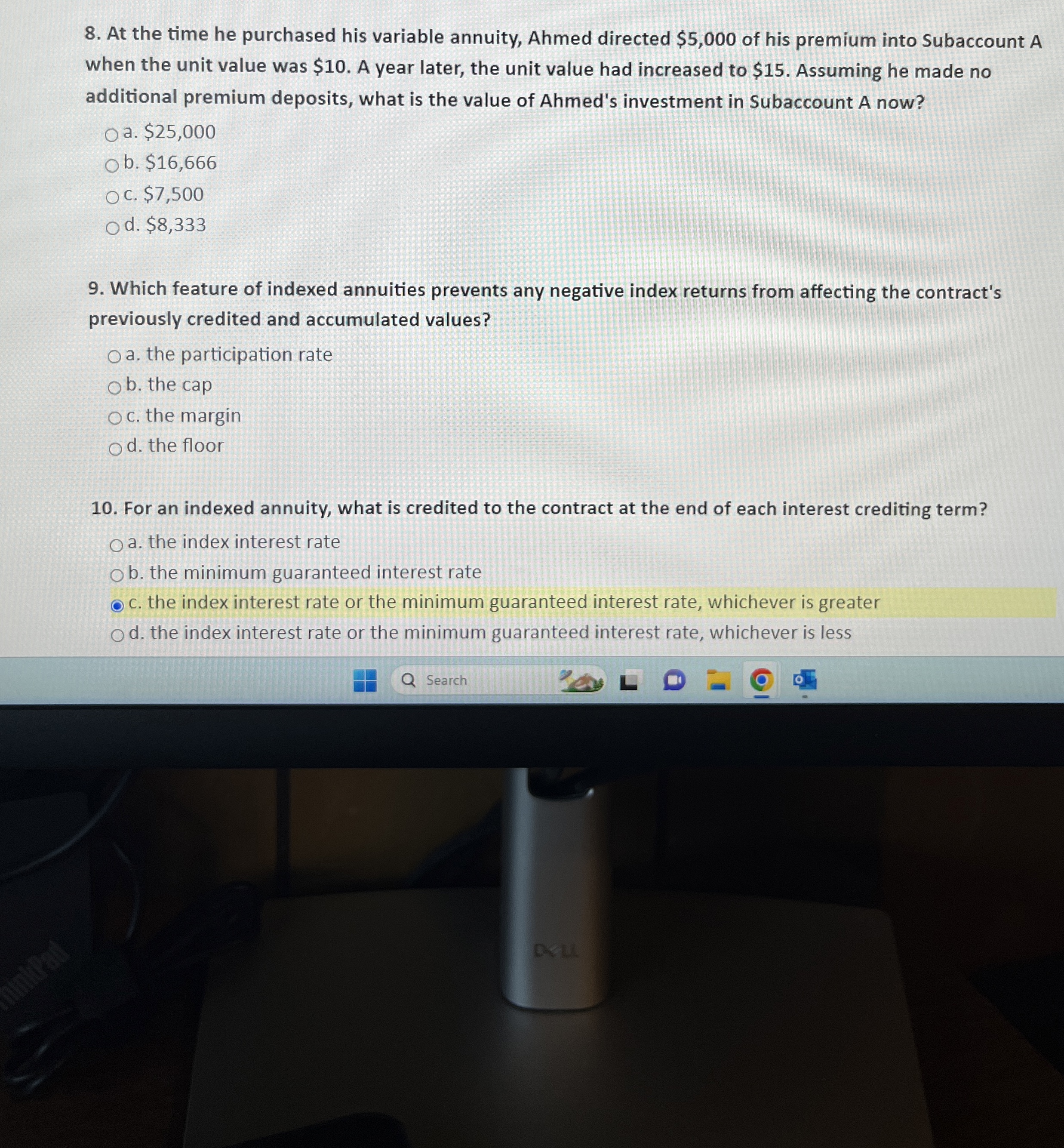  At the time he purchased his variable annuity, Ahmed directed $5,000