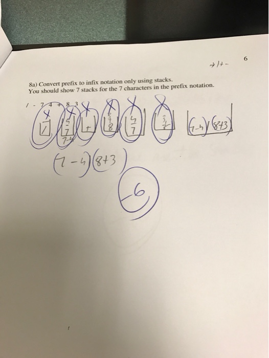 intermediat 70 14 4 5 15 3116+ 7a. Translate the following infix