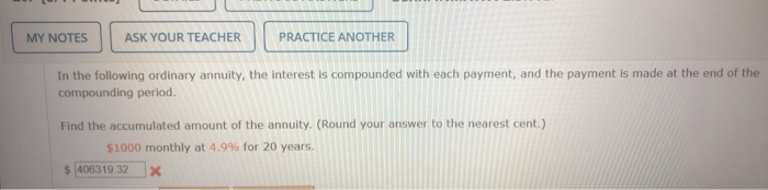  MY NOTES ASK YOUR TEACHER PRACTICE ANOTHER In the following ordinary