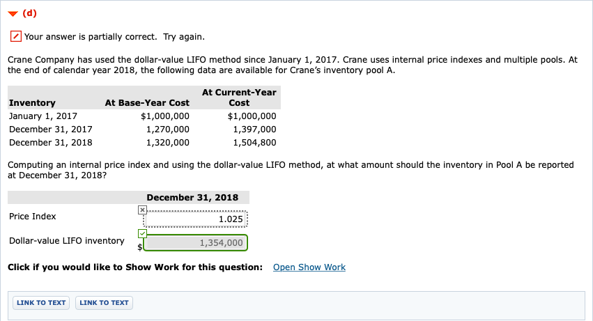 Help I keep getting the Price Index wrong (d) Your answer is