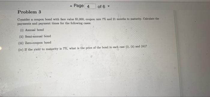  A Page 4 of 6 - Problem 3 Consider a coupon