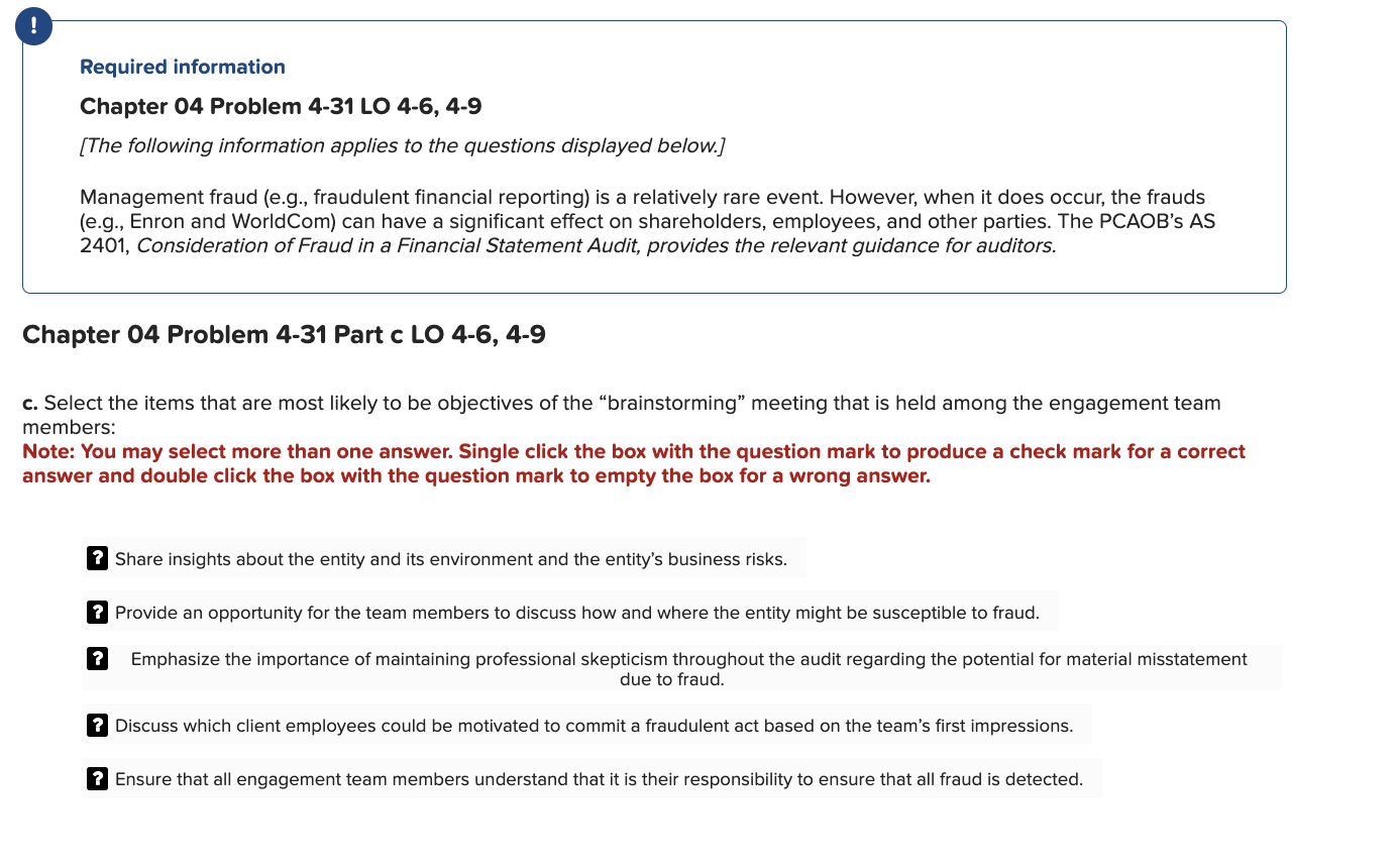 Required information Chapter 04 Problem 4-31 LO 4-6, 4-9 [The following