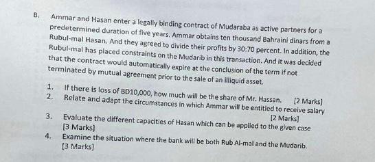 solve part 4 please 8. Ammar and Hasan enter a legally binding