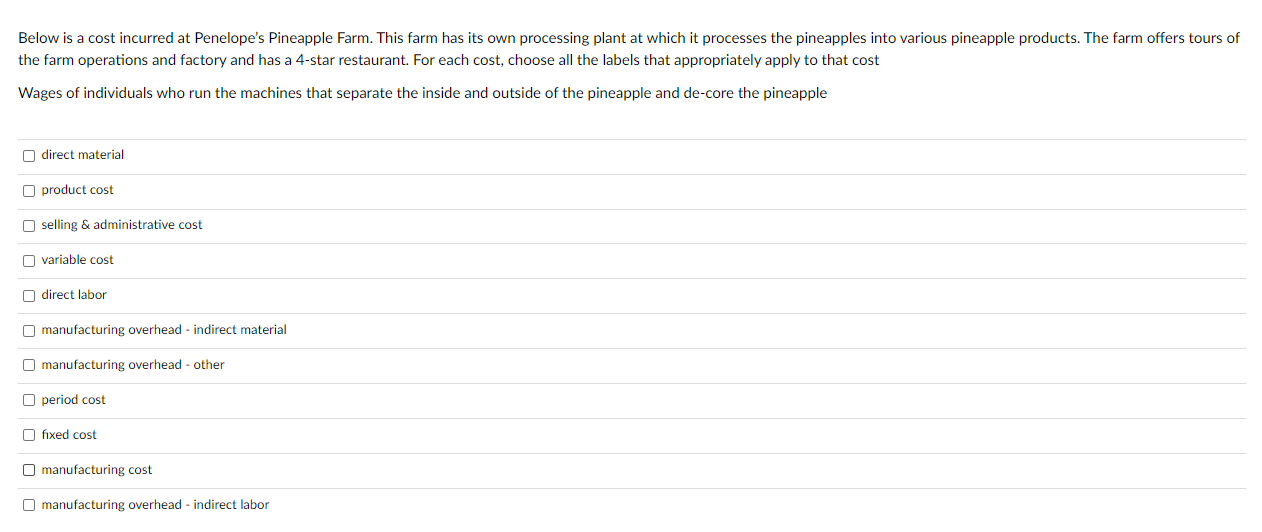 so, Thank you) A) B) C) D) Below is a cost incurred