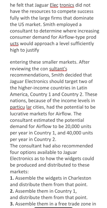 name, product and component names, overseas locations for selling the products, and