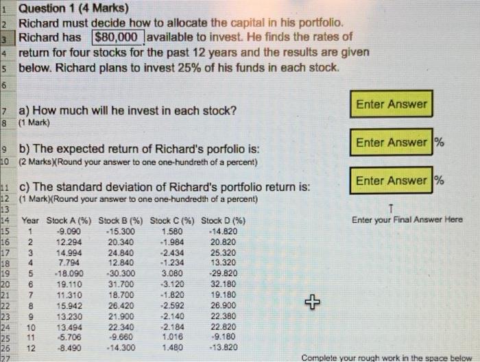 this a 5 part question 1 Question 1 (4 Marks) 2 Richard