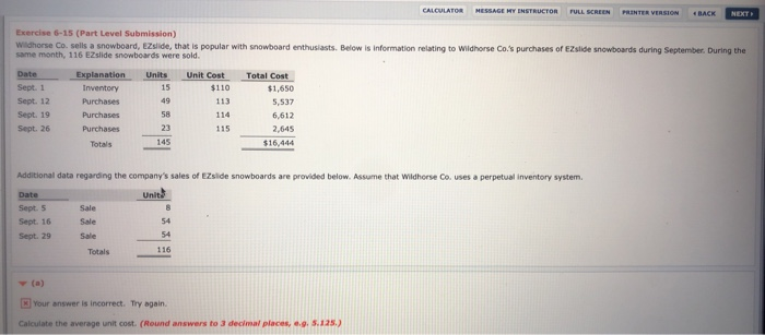  CALCULATOR MESSAGE HY INSTRUCTOR FULL SCREEN PRINTER VERSION BACK NEXT Exercise