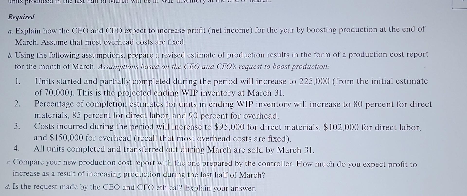 out. 8-76. Process Costing and Ethics: Increasing Production to Boost Profits (