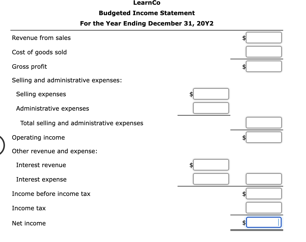 your answer to the nearest dollar. $ The sales budget is often