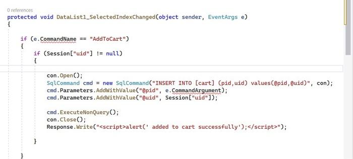 We wrote this code behind for our home page in asp.net #C