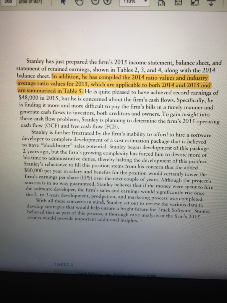 (OCF) and free cash flow (FCF) in 2015. Evaluatey cash flow difficulties