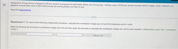 24 Intersection Diting School charges $1,250 per student to prepare and adminisfer