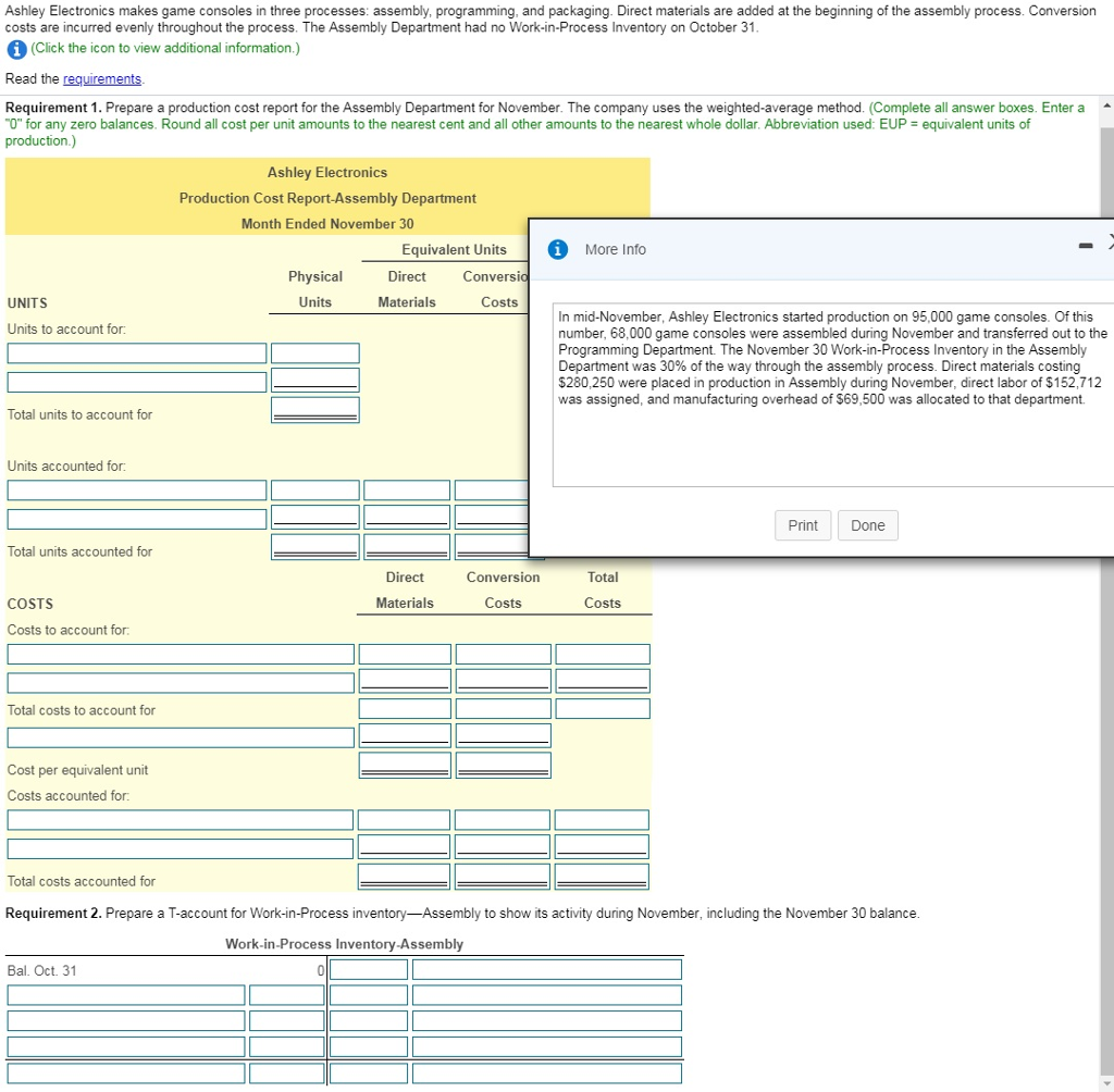 Ashley Electronics makes game consoles in three processes: assembly, programming, and