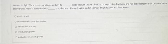  Stage because the park is still a concept being developed and