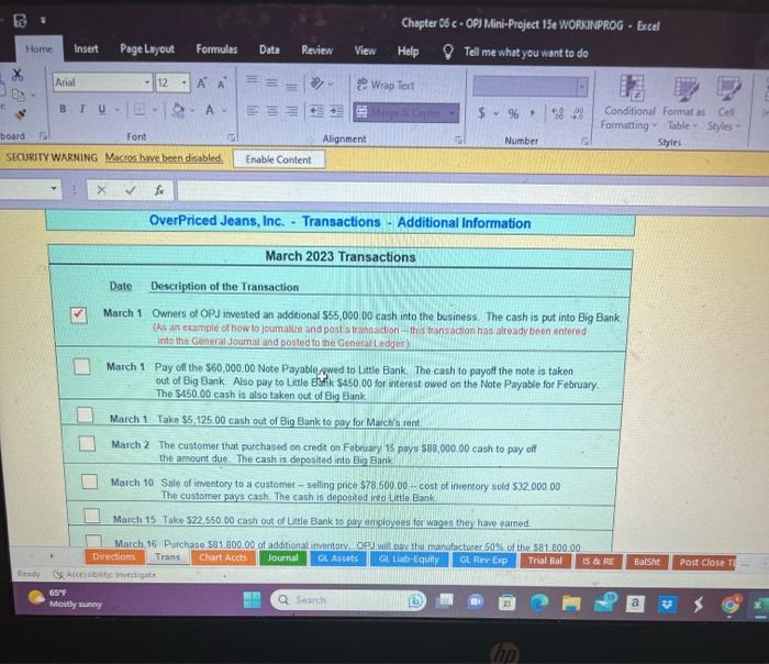 March 2023 Transactions Date Description of the Transaction March 1 Owners of